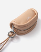 Honey Peach Micro Loaf Pebble Zip Pouch Womens Mini Leather Small Accesory Zip Pouch 