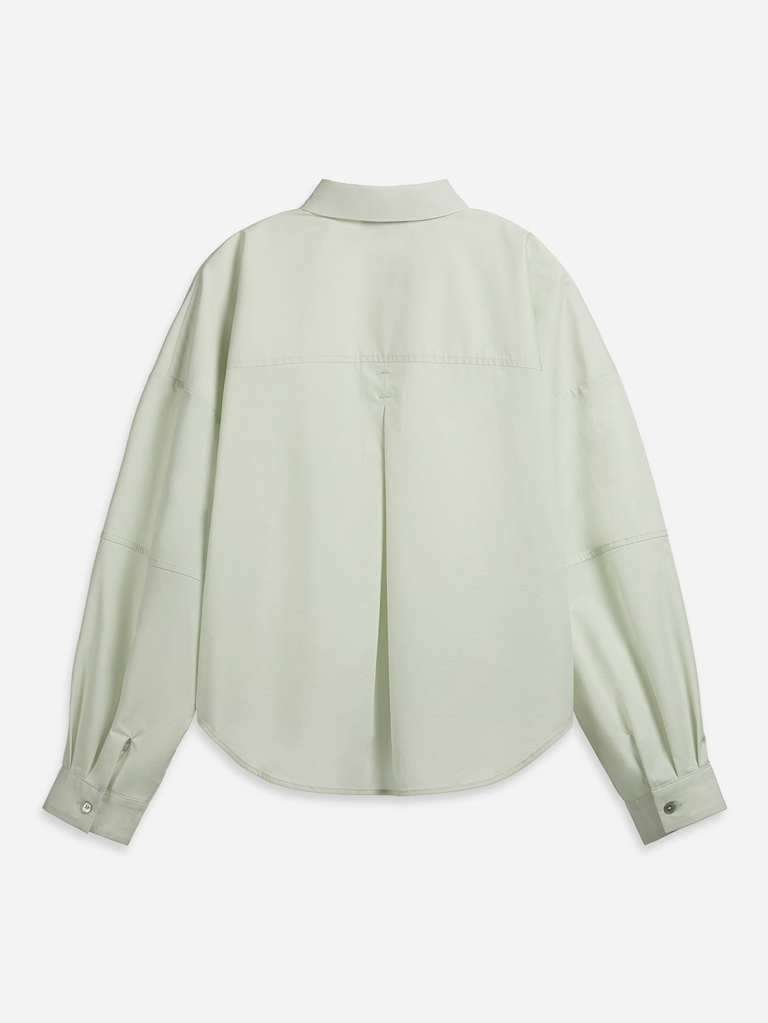 Soft Jade Oversized Boxy Shirt Womens Relaxed Fit Long Sleeve Button Up Woven Shirt Point Collar 
