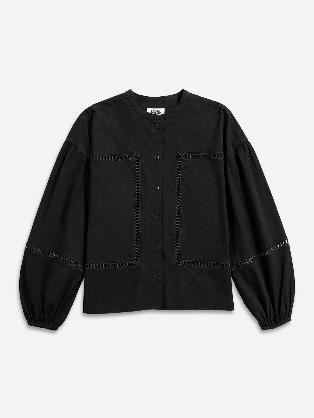 Moonless Night Band Collar Stencils Shirt Womens Relaxed Fit Band Collar Woven Button Up Shirt 