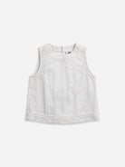 Pure White Stripe Textured A-Vent Tank Womens Textured Sleeveless Tank Top Cropped Woven Shirt 
