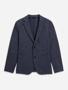 Dk Navy Perry Seersucker Check Blazer Mens Casual Semi Formal Woven Navy Blazer Mens Sportscoat 