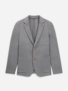Lt Grey Perry Mesh Weaving Blazer Mens Casual Comfort Blazer Weave Fabric Two Button Closure Jacket 
