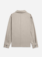 Grey Remi Herringbone Cotton Jacket Mens Button Up Chore Jacket Mens Collared Layering Jacket 