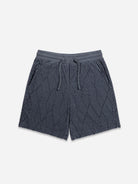 Iron Blue Bklyn Jacquard Towel Shorts Mens Textured Drawstring Comfort Shorts 
