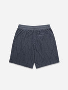 Iron Blue Bklyn Jacquard Towel Shorts Mens Textured Drawstring Comfort Shorts
