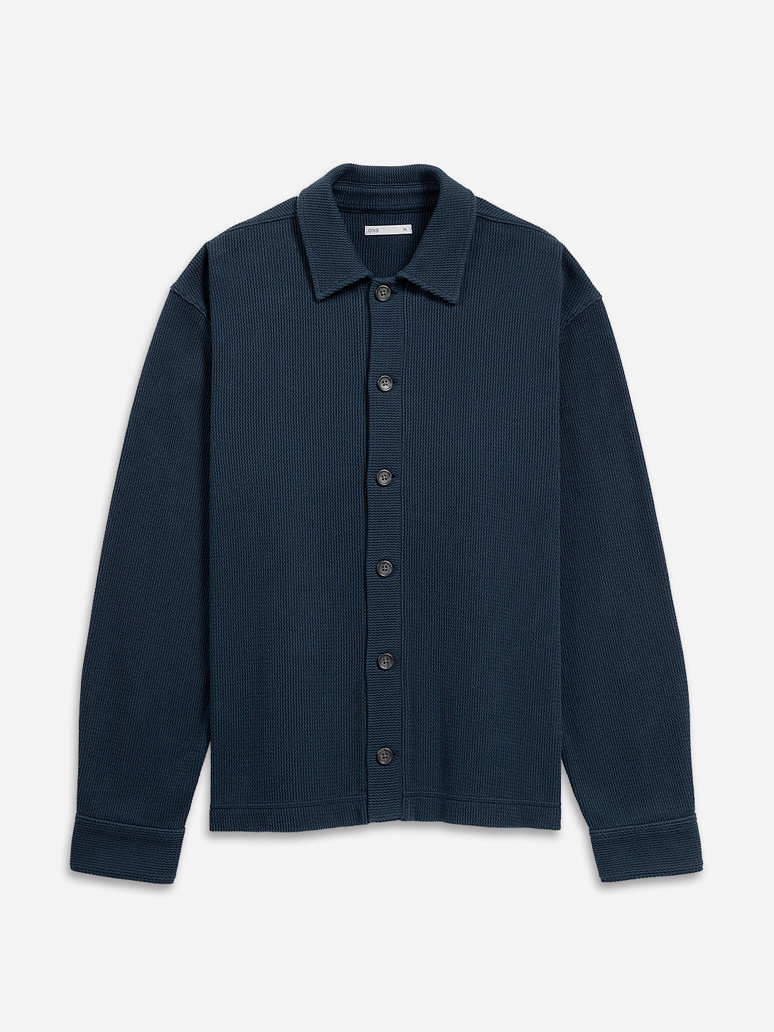 Navy Beacon Textured Cardigan Mens Knit Collared Button Up Shirt 