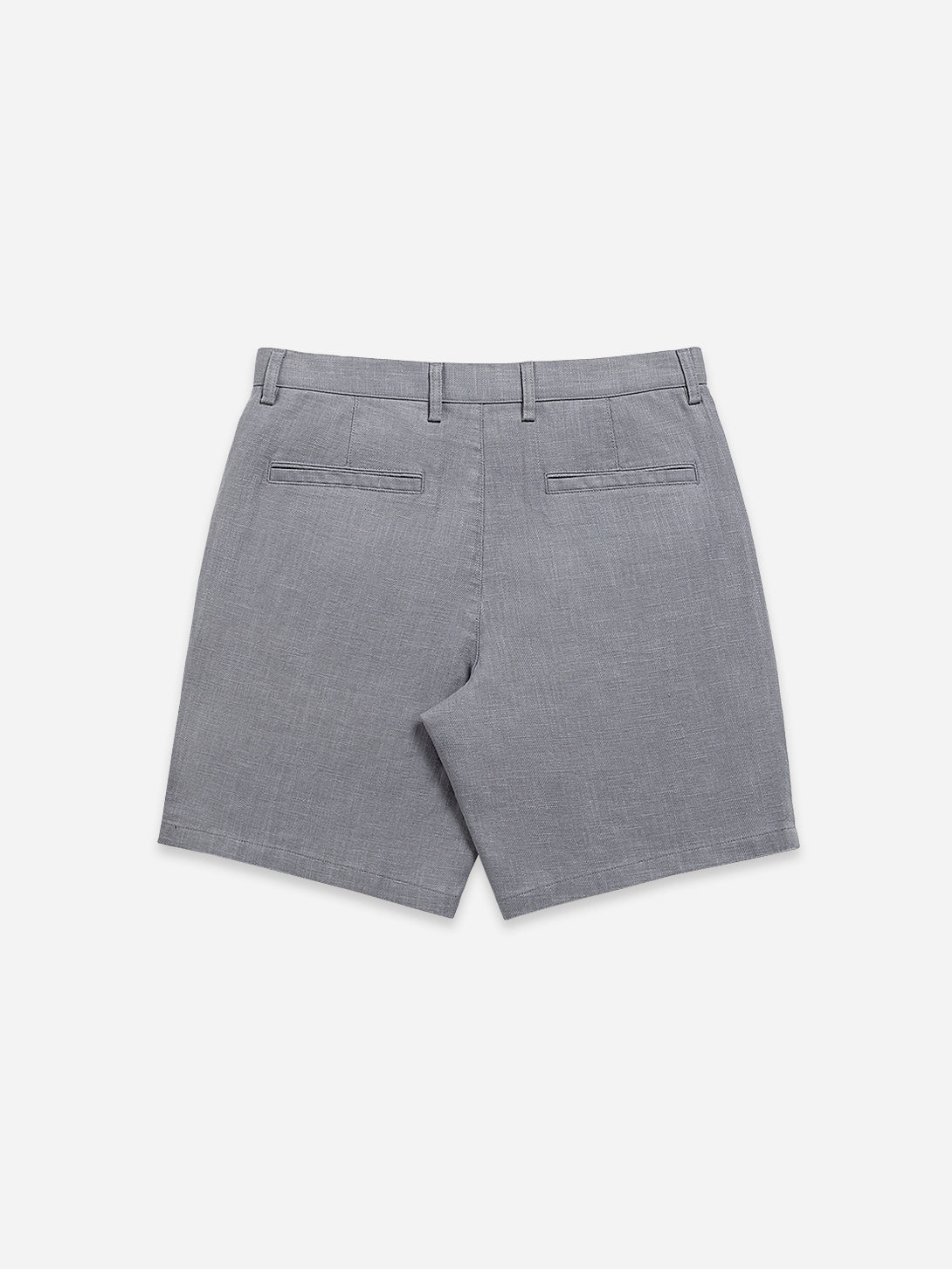Steel Blue Modern Ramie Cotton Shorts Mens Pleated Blue Chino Shorts 