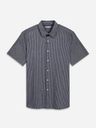Navy/Bright White Stripe Arik Pencil Stripe Shirt Mens Button Up Short Sleeve Striped Woven Shirt ONS Clothing 