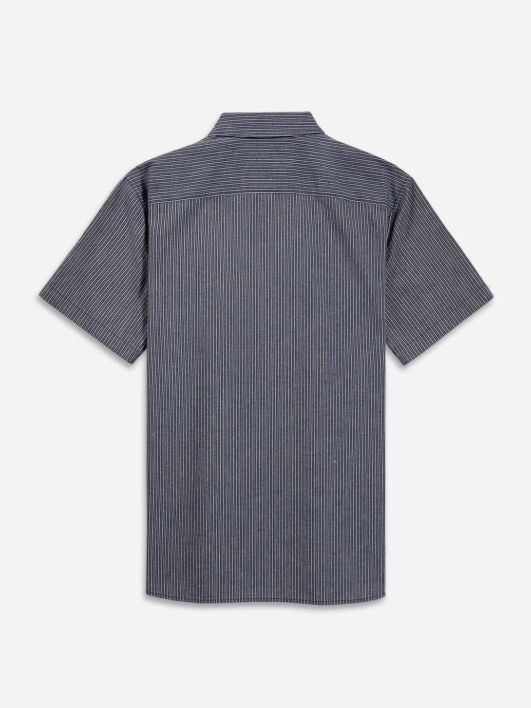 Navy/Bright White Stripe Arik Pencil Stripe Shirt Mens Button Up Short Sleeve Striped Woven Shirt ONS Clothing 