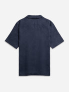 Dk Navy Rockaway Linen Shirt Mens Camp Collar Navy Shirt Short Sleeve ONS Clothing 