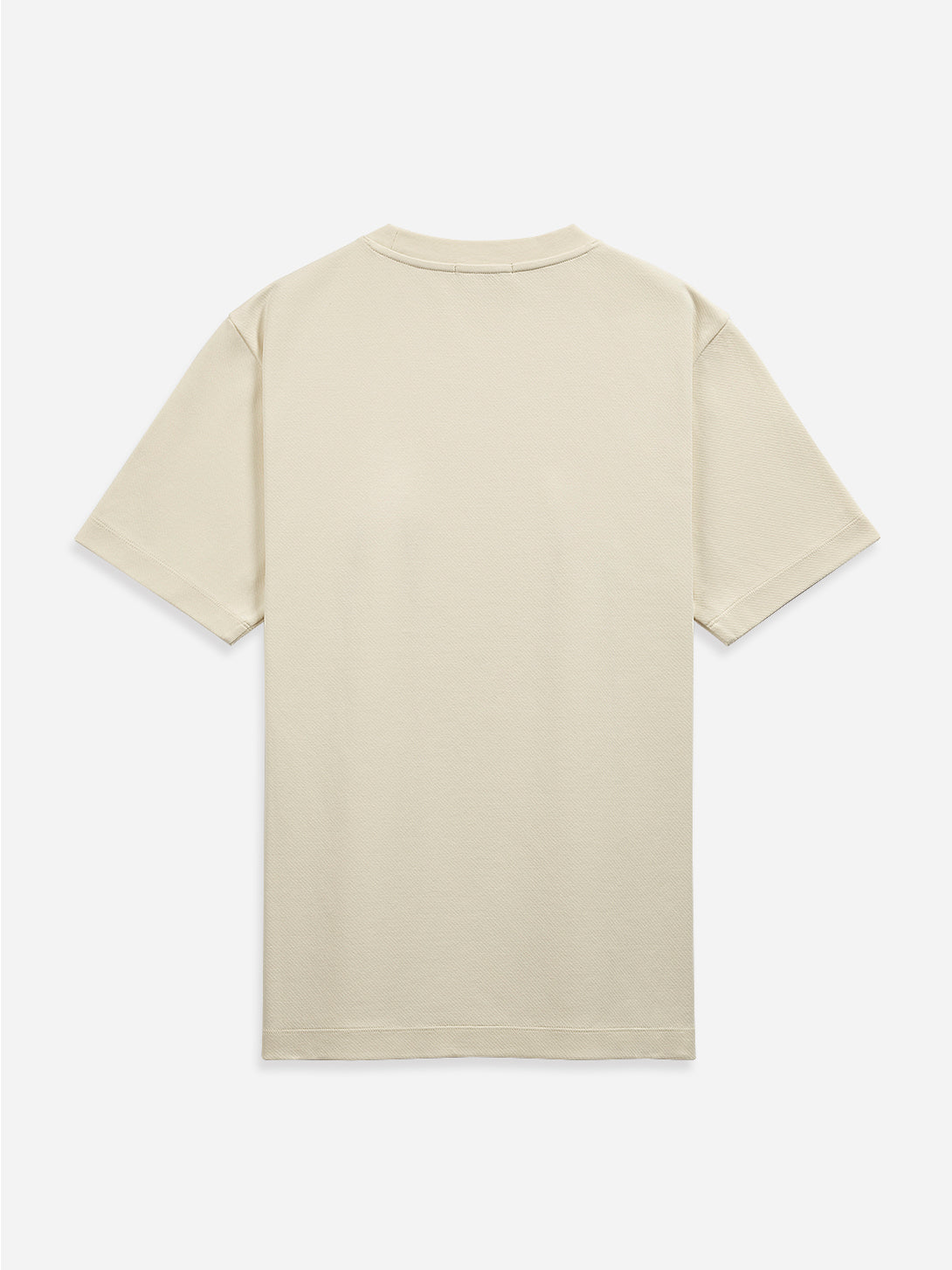 Cream Alphabet Crew Neck Tee Mens Regular Fit Stretch Tee Shirt Mid Weight 