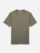 Smoke Olive Alphabet Crew Neck Tee Mens Regular Fit Stretch Tee Shirt Mid Weight 