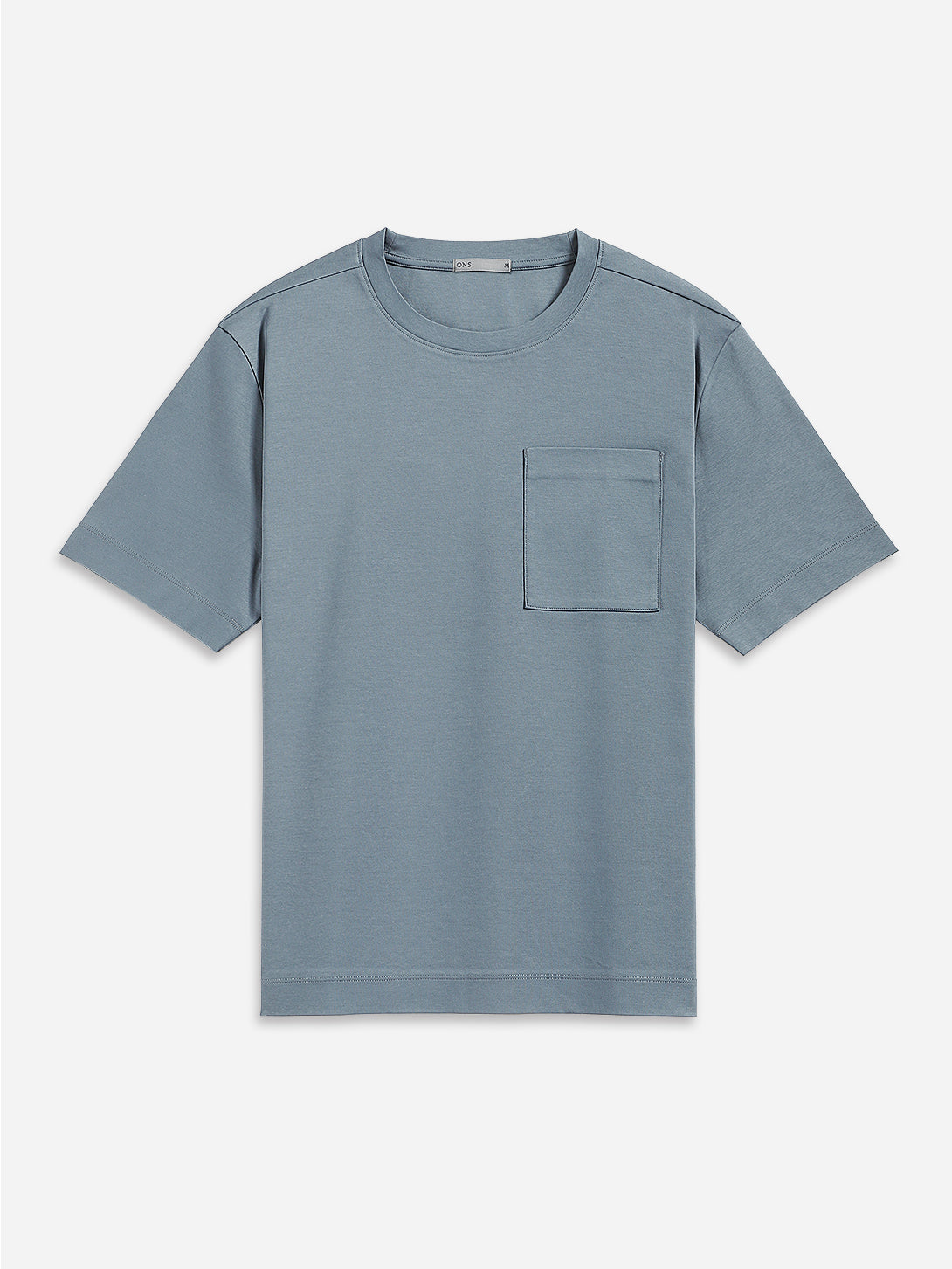 Steel Blue Baseile Pocket Tee Mens Relaxed Fit Short Sleeve Pocket Tee Shirt Stretch Athleisure 