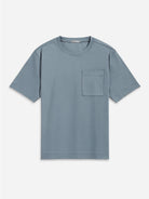 Steel Blue Baseile Pocket Tee Mens Relaxed Fit Short Sleeve Pocket Tee Shirt Stretch Athleisure 