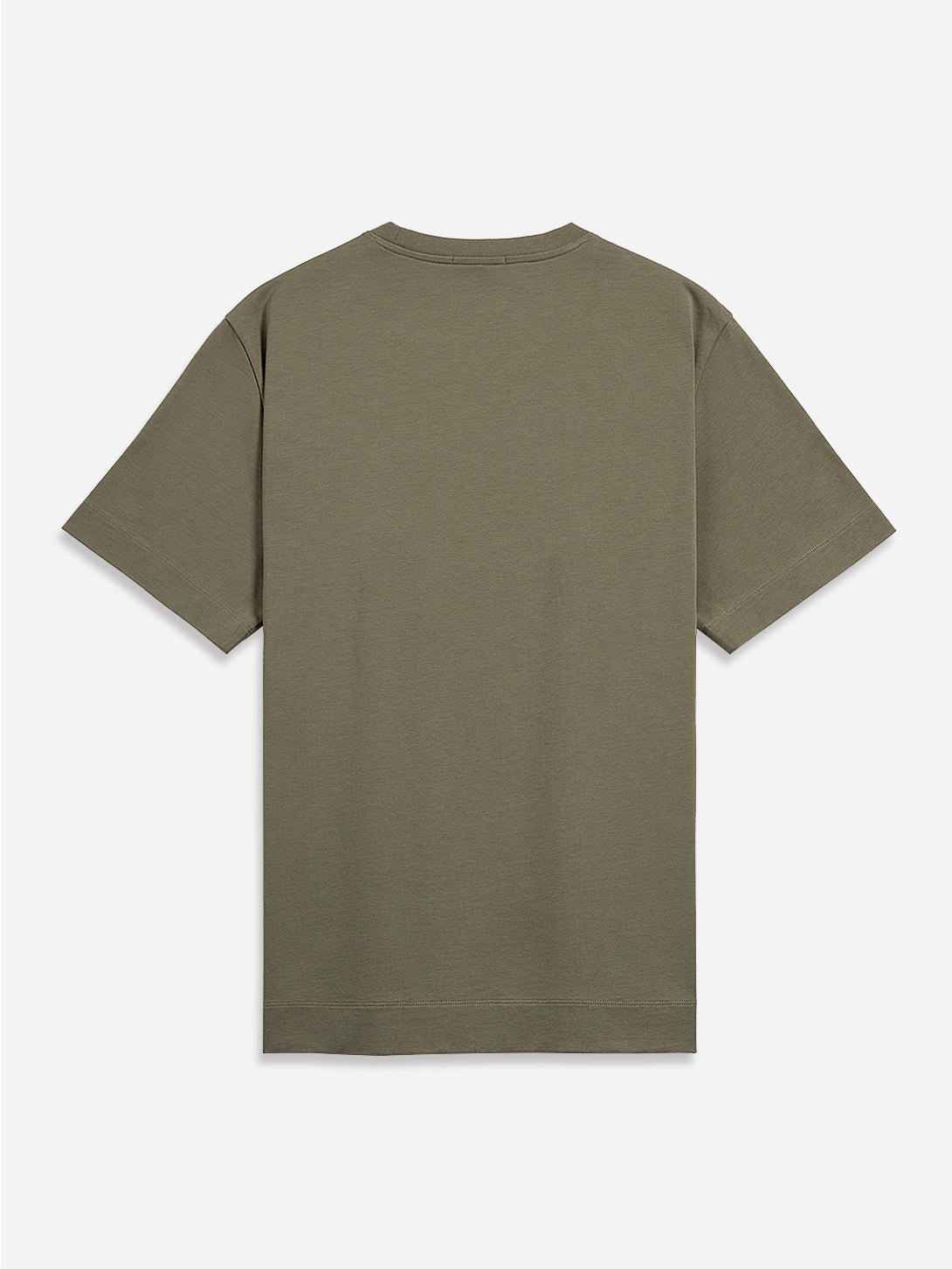 Smoke Olive Baseile Logo Tee Mens Relaxed Fit Embroidered Logo Tee Short Sleeve 