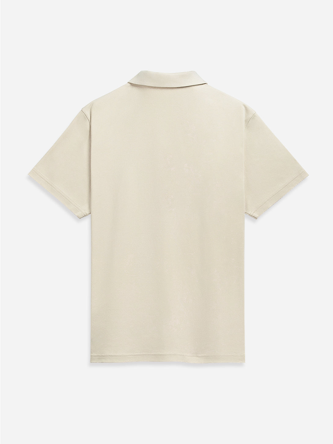 Cream Bennett Interlock Polo Mens Short Sleeve Polo Shirt Athleisure Stretch Polo 