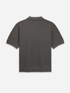 Grey Lind Textured Sweater Polo Mens Slub Waffle Collared Polo Shirt 