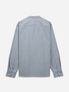 Dk Blue Heather Aleks Heather Oxford Shirt Mens Band Collar Button Up Dress Shirt Oxford 