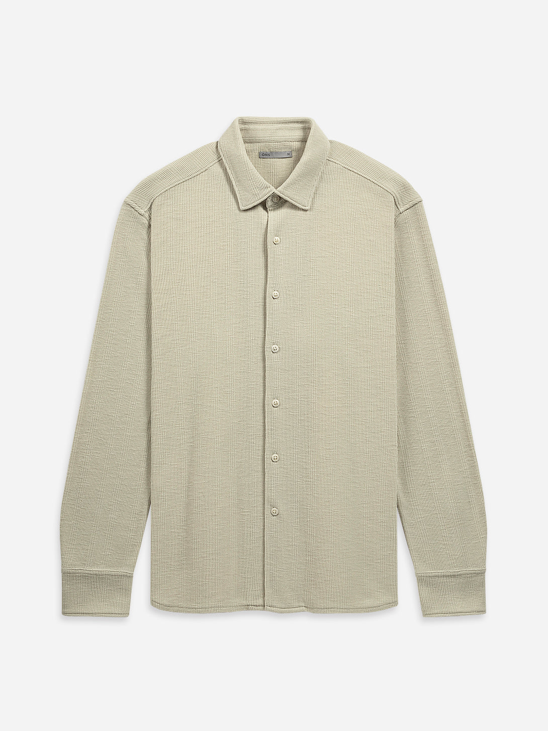 Lt Stone Darcy Ribbed Knit Shirt Mens Knitted Button Up Dress Shirt Mens Casual Long Sleeve Shirt Point Collar