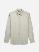 Lt Olive/White Stripe Arik Stripe Shirt Mens Button Up Woven Shirt Point Collar Work Shirt 