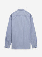 Iron Blue/Bright White Stripe Arik Candy Stripe Shirt Mens Pinstripe Casual Dress Shirt Button Up Collared Shirt Point Collar 