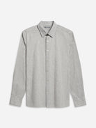 Lt Grey Heather/White Stripe Arik Heather Stripe Shirt Mens Pinstripe Button Up Dress Shirt Casual Button Up Work Shirt Point Collar Long Sleeve 