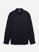 Dk Navy Varick Dobby Stripe Overshirt Mens Button Up Woven Shirt Seersucker Fabric Collared Shirt 