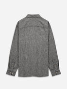 Grey/White Stripe Varick Pinstripe Overshirt Mens Button Up Overshirt Pinstripe Pattern Point Collar Button Closure Mens Dress Shirt 