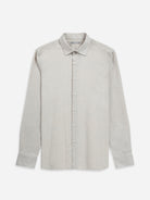 Lt Grey/White Stripe Adrian Pinstripe ShirtMens Spread Collar Woven Striped Shirt ONS Clothing