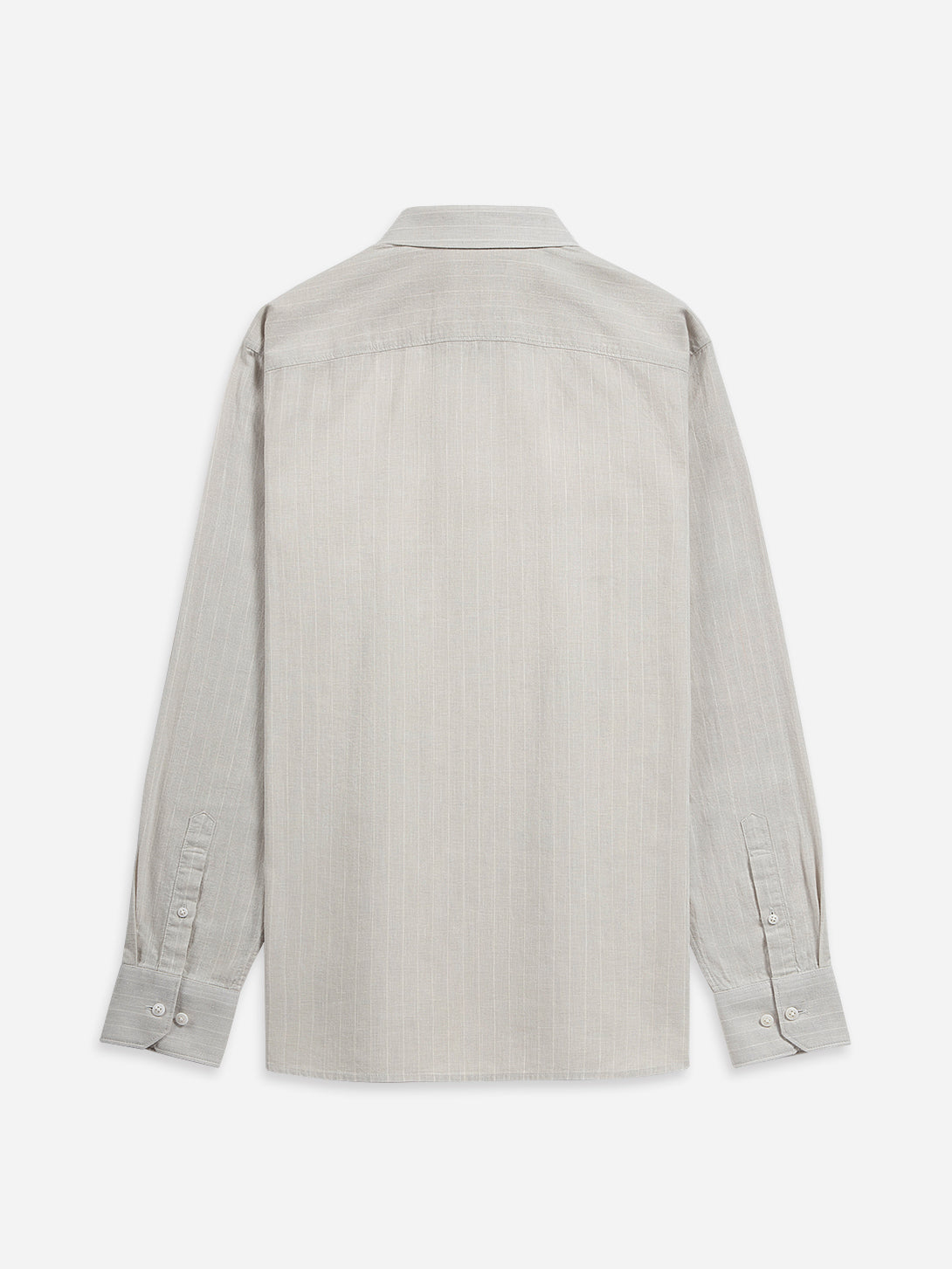 Lt Grey/White Stripe Adrian Pinstripe ShirtMens Spread Collar Woven Striped Shirt ONS Clothing