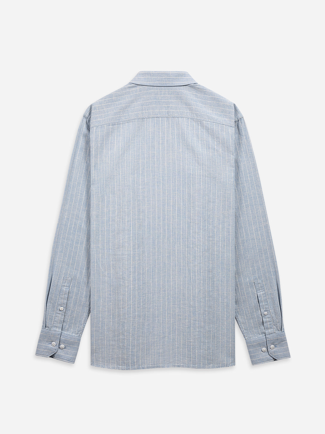 Lt Blue/White Stripe Adrian Pinstripe ShirtMens Spread Collar Woven Striped Shirt ONS Clothing