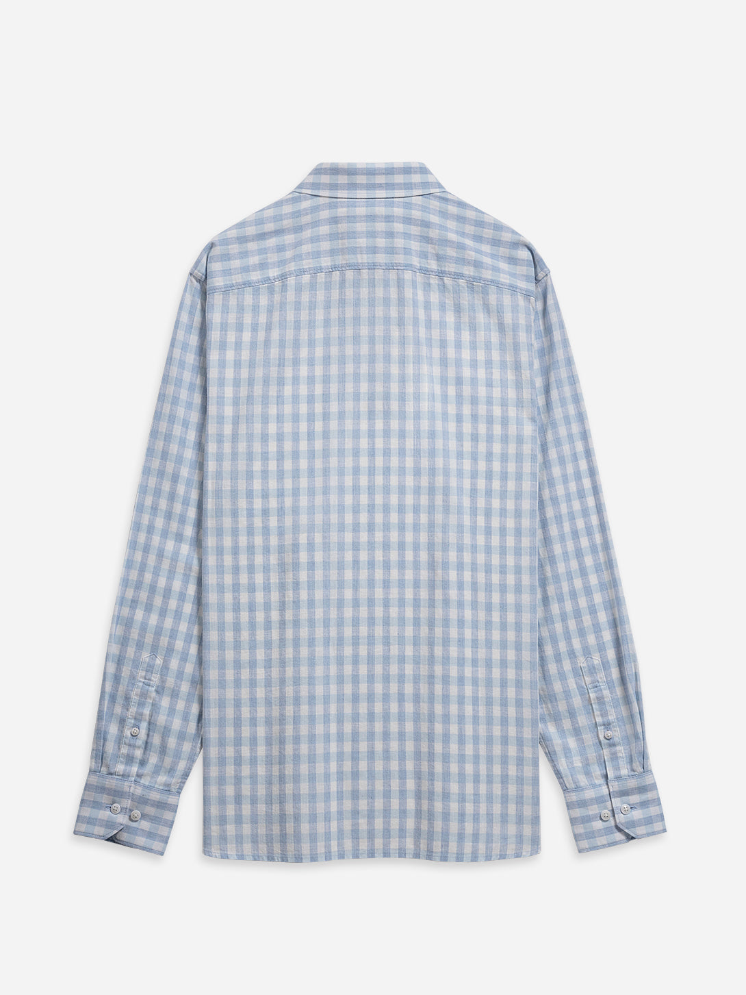 Bright White/Blue Check Adrian Gingham Check Shirt Mens Spread Collar Checkered Button Up Woven Dress Shirt 