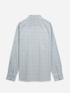 Cloudy Blue/Lt Blue Check Adrian Windowpane Shirt Mens Spread Collar Checkered Button Up Dress Shirt 