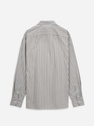 Bright White/Black Stripe Adrian Shadow Stripe Shirt Mens Spread Collar Black Stripe Button Up Dress Shirt 