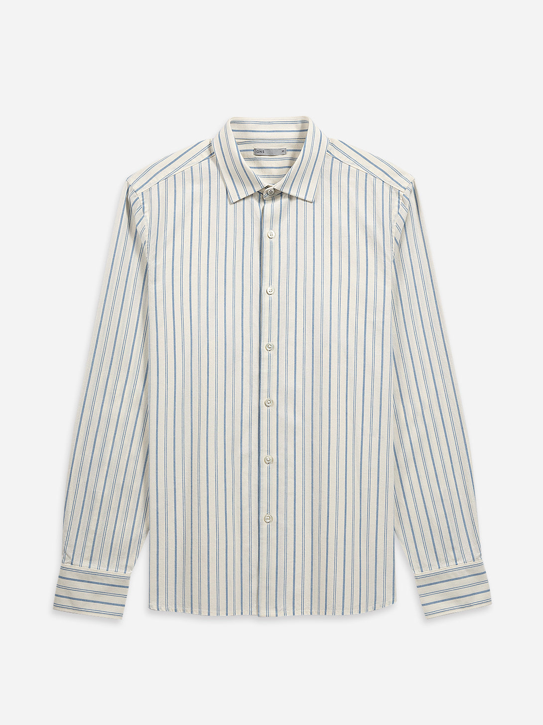 Off White/Blue Stripe Adrian Preppy Stripe Shirt Mens Striped Button Up Shirt Casual Work Shirt Point Collar Button Up Shirt 