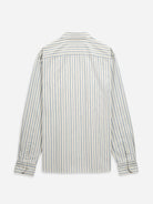 Off White/Blue Stripe Adrian Preppy Stripe Shirt Mens Striped Button Up Shirt Casual Work Shirt Point Collar Button Up Shirt 
