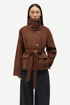 Potting Soil Sagia Jacket Womens Wool Heavy Coat Samsoe Samsoe 