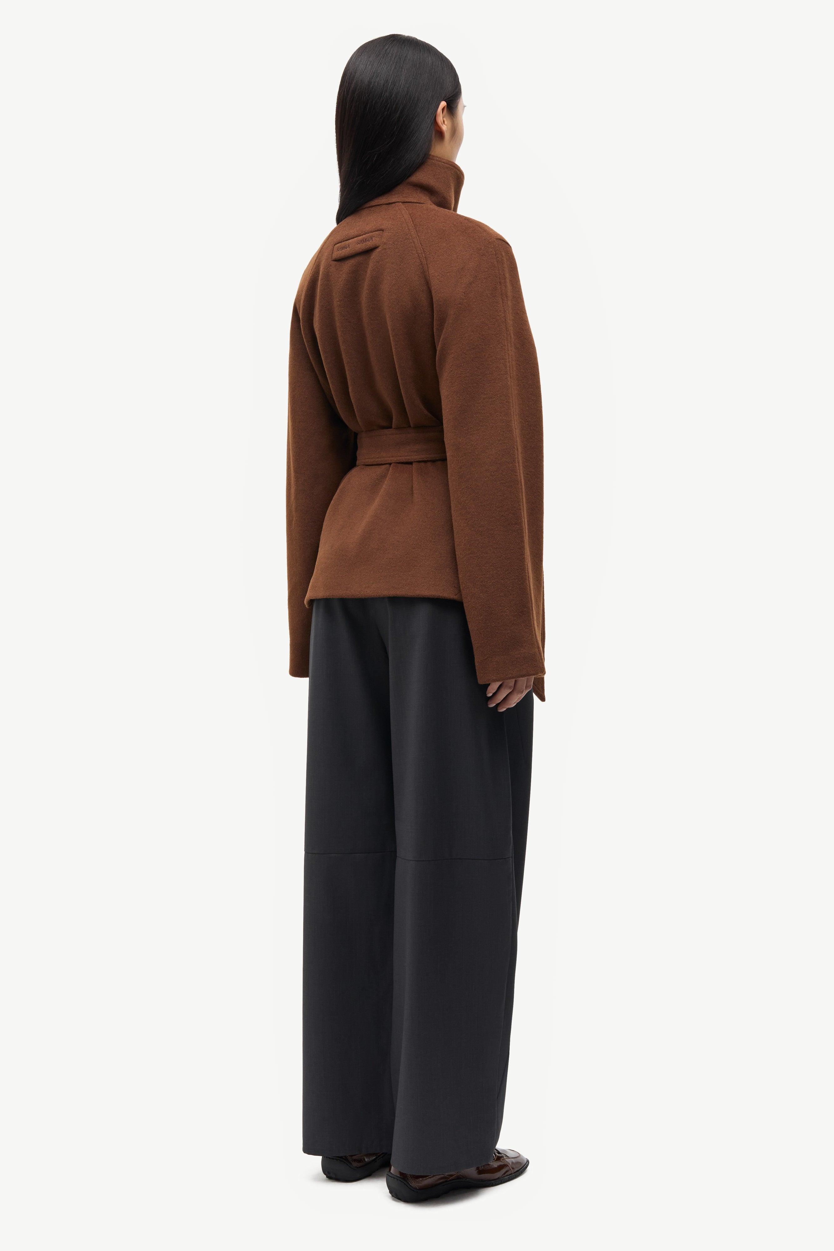 Potting Soil Sagia Jacket Womens Wool Heavy Coat Samsoe Samsoe 