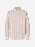 Aurora Red Stripe Saryan J Shirt Mens Button Up Woven Striped Shirt Samsoe Samsoe 
