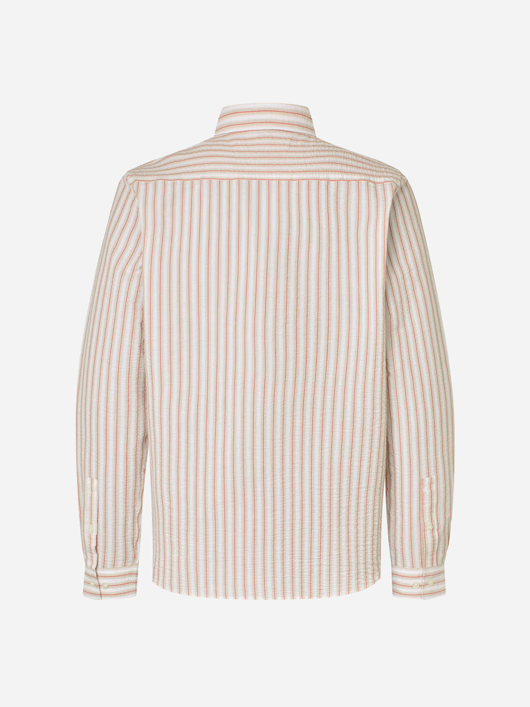 Aurora Red Stripe Saryan J Shirt Mens Button Up Woven Striped Shirt Samsoe Samsoe 