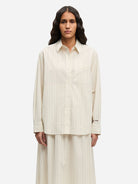 Bone St Salova Pocket Shirt Womens Woven Striped Shirt Button Up Samsoe Samsoe 