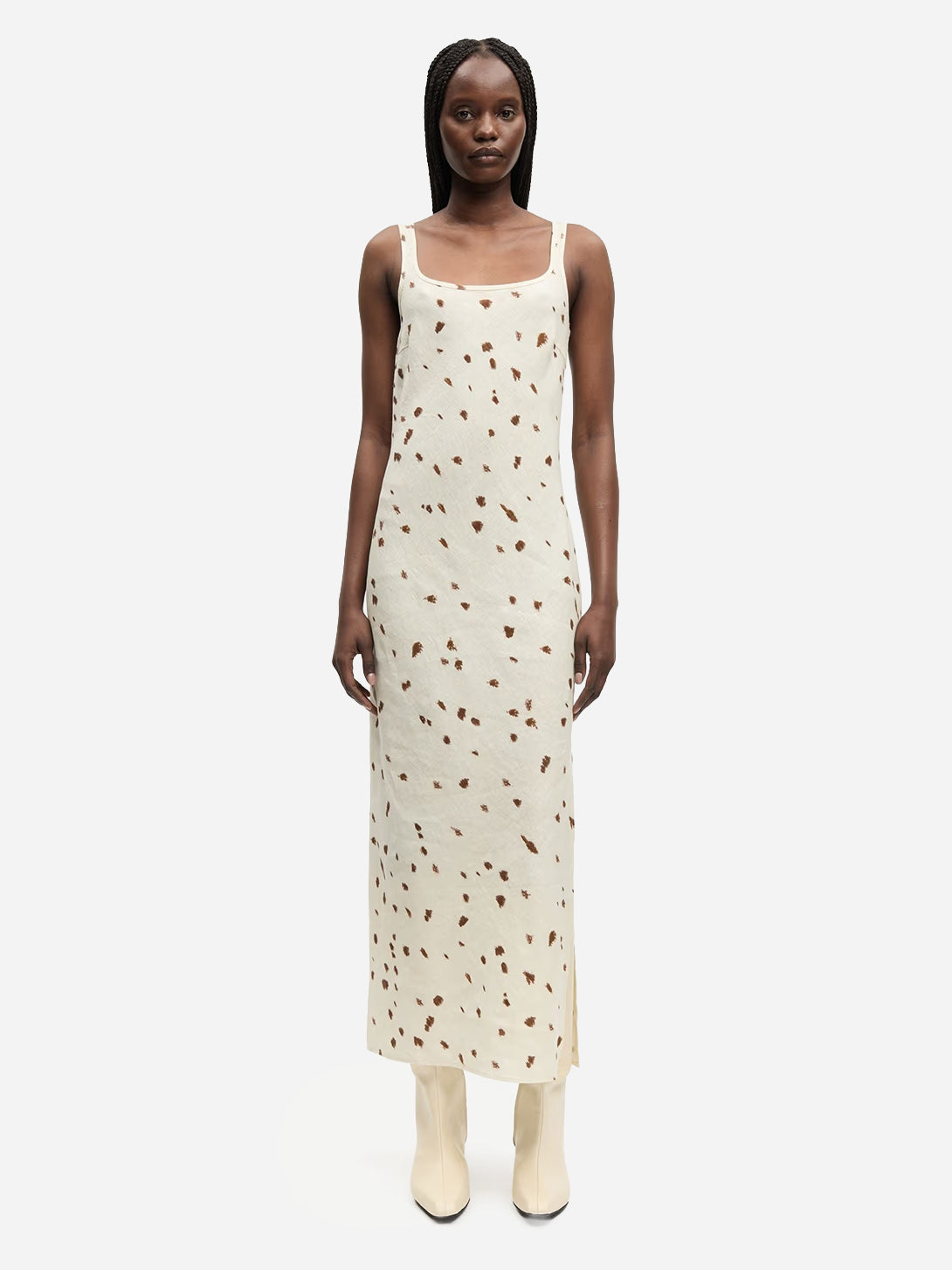 Stray Dott Sasunny Dress Womens Long Dress Linen Dress Samsoe Samsoe Clothing 