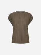 Major Brown Sauma Top Womens Lightweight Polyester Top Textured Shirt Samsoe Samsoe Clothing 