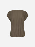 Major Brown Sauma Top Womens Lightweight Polyester Top Textured Shirt Samsoe Samsoe Clothing 