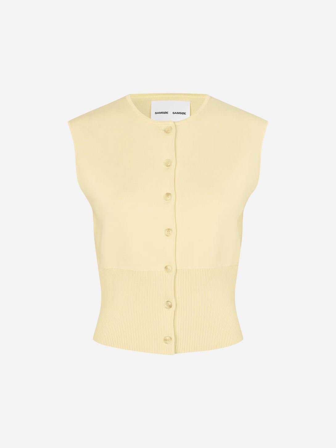 Ethereal Green Saanne Top Womens Button Up Sleeveless Top Samsoe Samsoe Clothing 