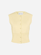 Ethereal Green Saanne Top Womens Button Up Sleeveless Top Samsoe Samsoe Clothing 