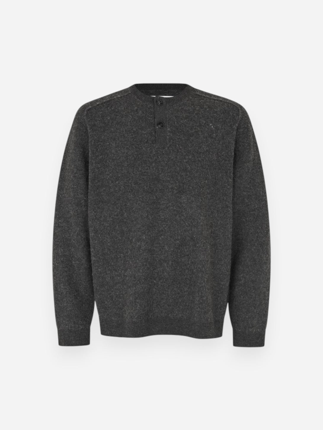 Dar Grey Mel Sarick Sweater Mens Henley Sweater Pullover Samsoe Samsoe 
