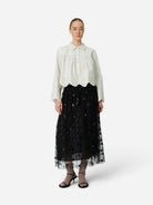 Black Sequins Mesh Skirt Womens Stella Nova Skirt 