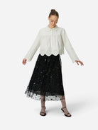 Black Sequins Mesh Skirt Womens Stella Nova Skirt 