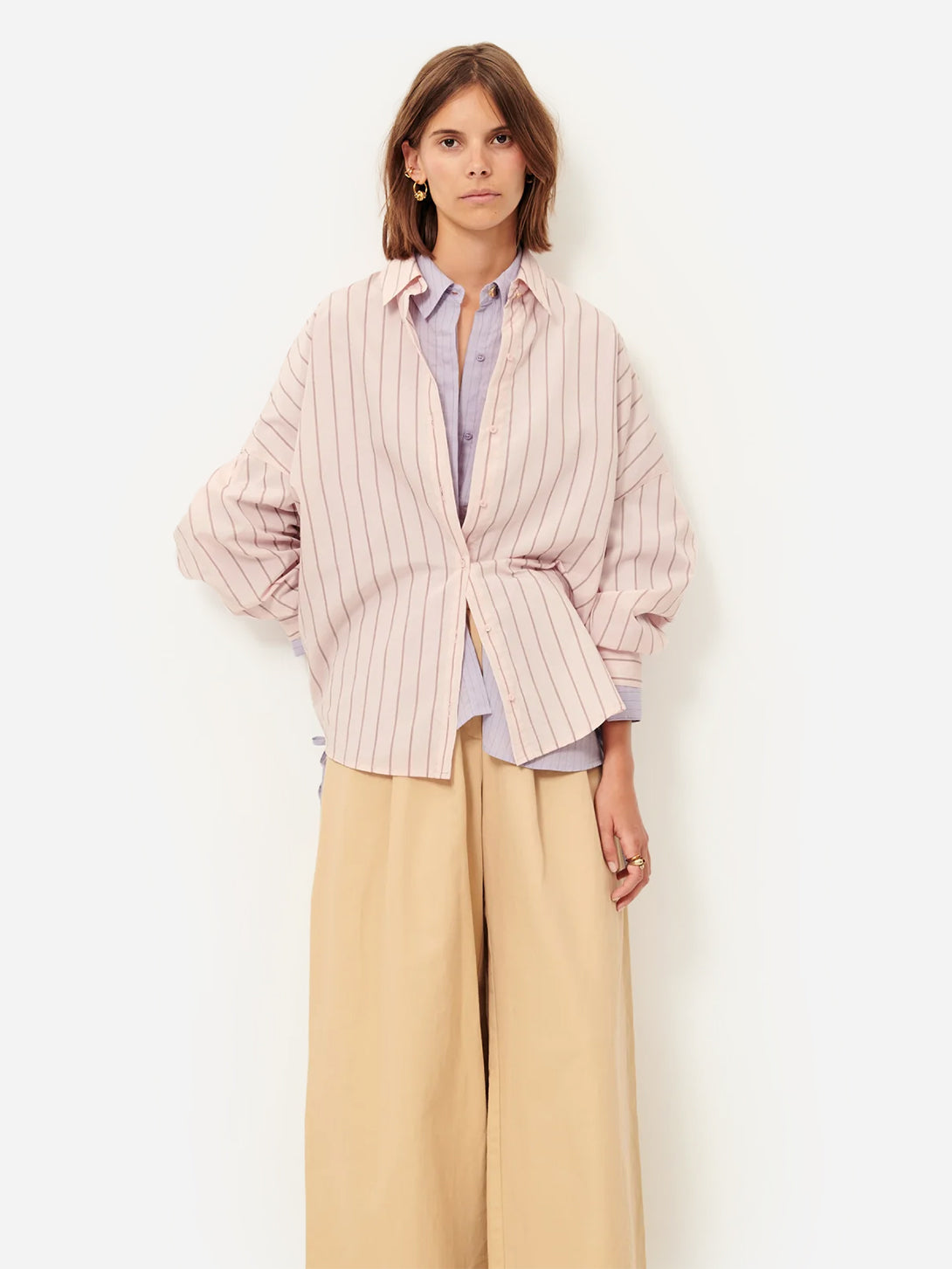 Rosee Dazik Womens Button Up Collared Woven Shirt Stripes Sessun 